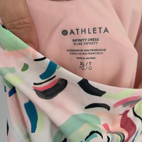 Athleta Floral Infinity Dress XL Tall Pink Performance Pilates Yoga Athleisure - Picture 8 of 10
